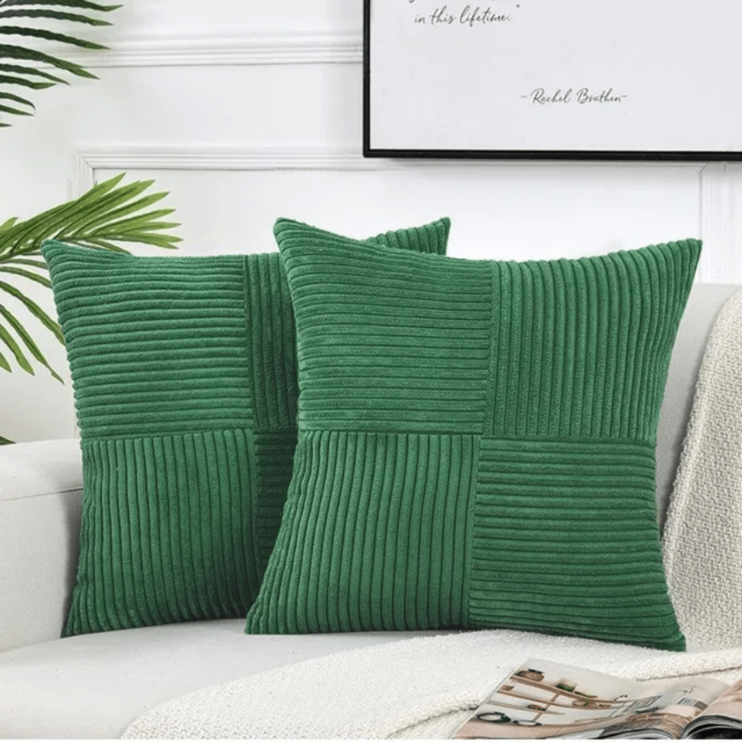 Cushion Cover with Textured Pattern - Cushion Cover - Green - Seravelle Home