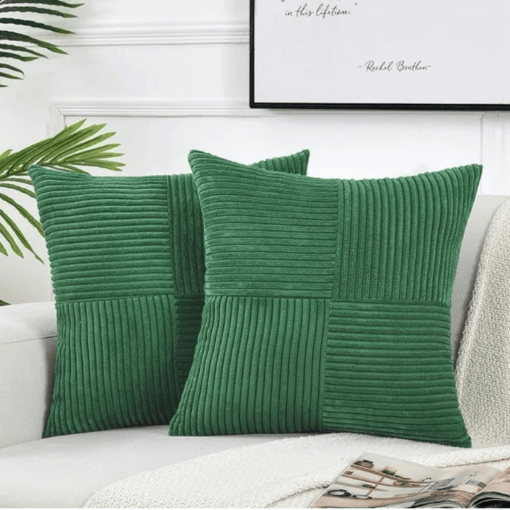Cushion Cover with Textured Pattern - Cushion Cover - Green - Seravelle Home