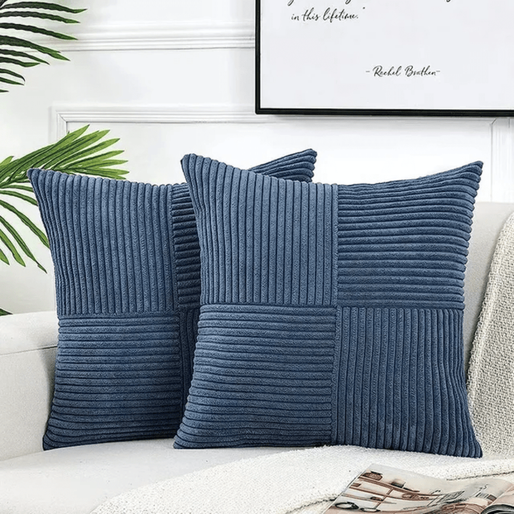 Cushion Cover with Textured Pattern - Cushion Cover - Blue - Seravelle Home