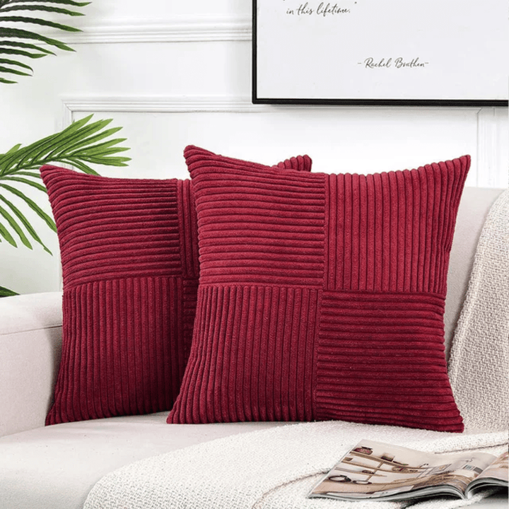 Cushion Cover with Textured Pattern - Cushion Cover - Red - Seravelle Home