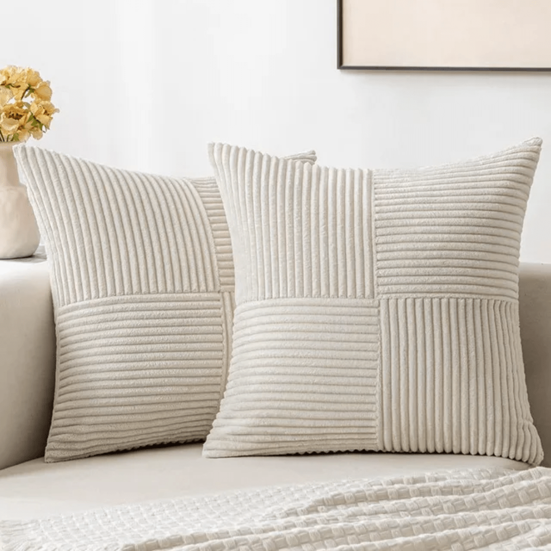 Cushion Cover with Textured Pattern - Cushion Cover - Beige - Seravelle Home