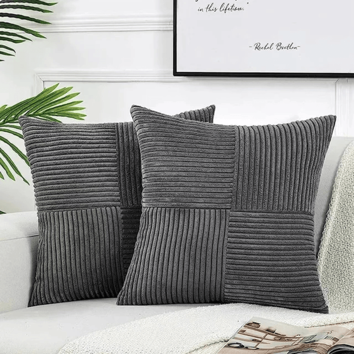 Cushion Cover with Textured Pattern - Cushion Cover - Dark Grey - Seravelle Home