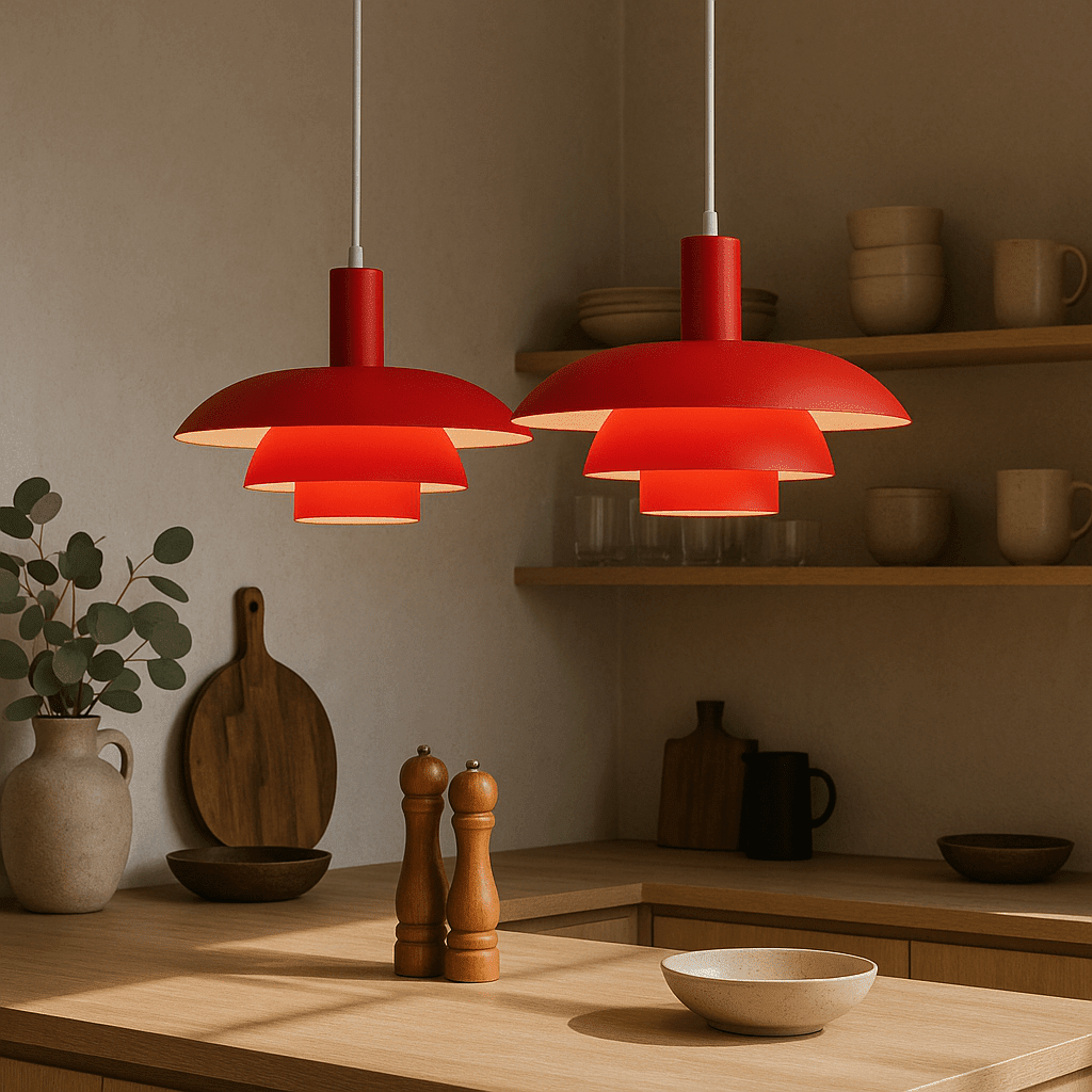 Danish Style LED Pendant Light Modern Design - Pendant Light - Red - Seravelle Home