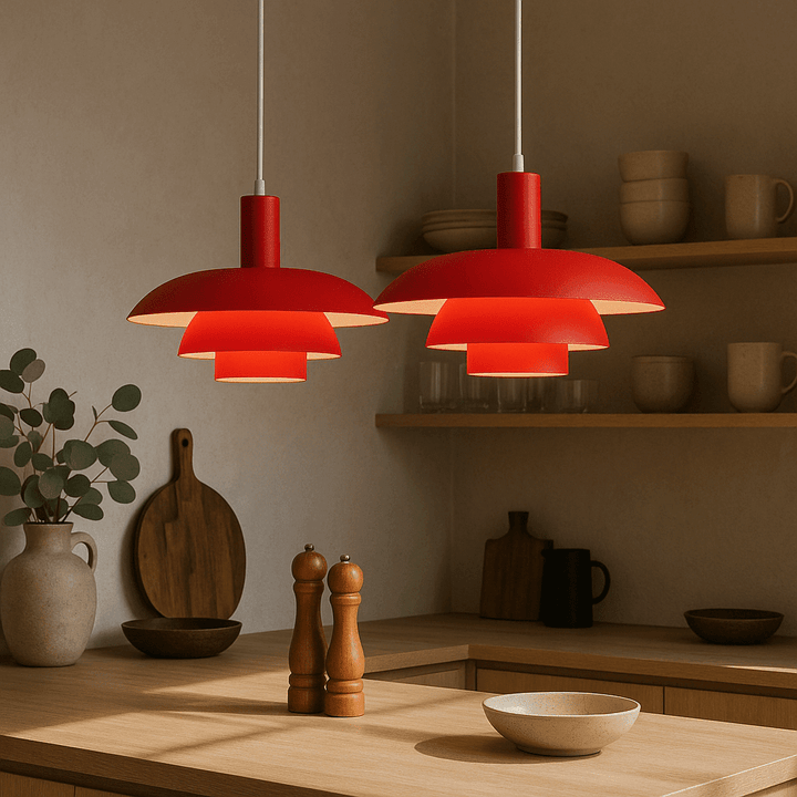 Danish Style LED Pendant Light Modern Design - Pendant Light - Red - Seravelle Home