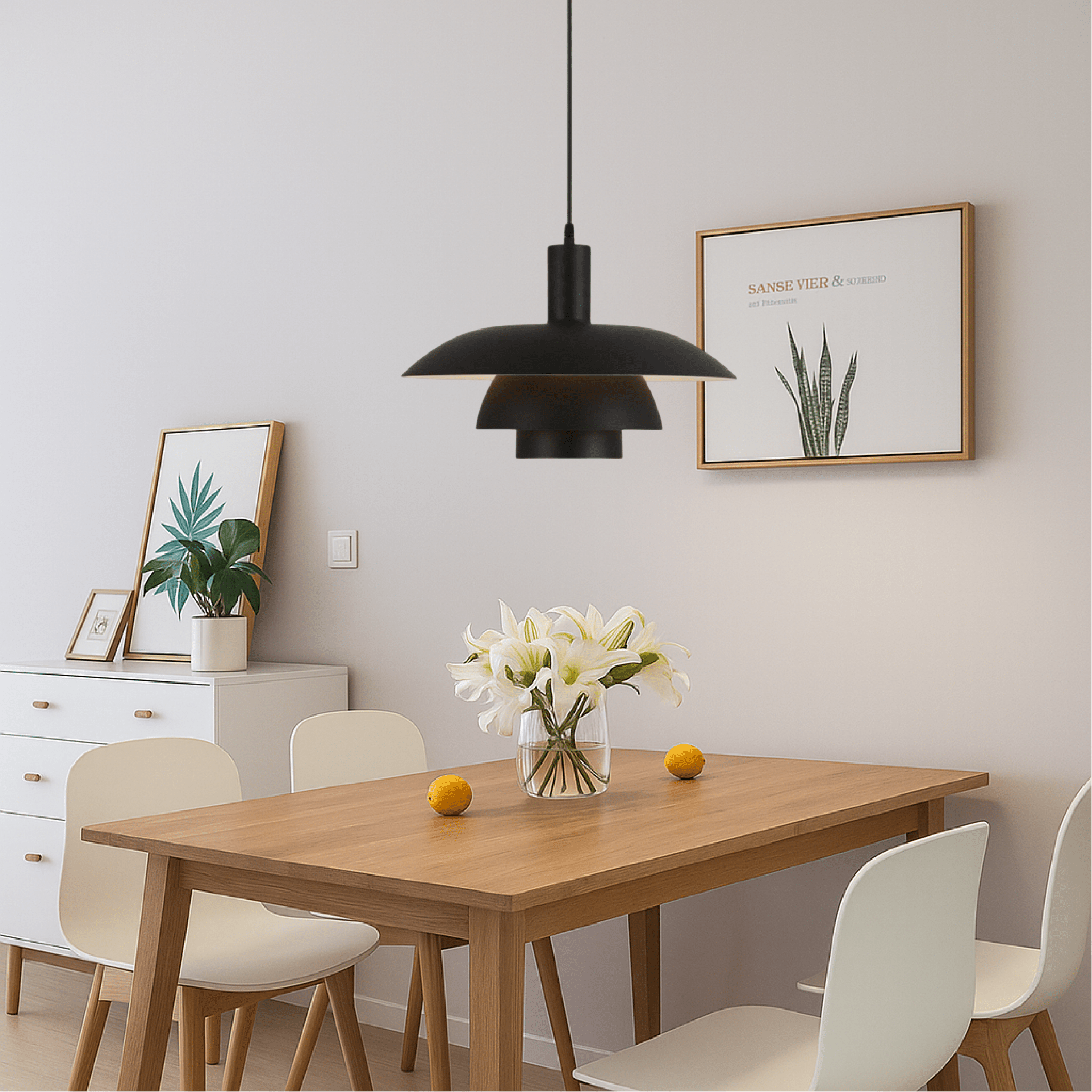 Danish Style LED Pendant Light Modern Design - Pendant Light - Black - Seravelle Home