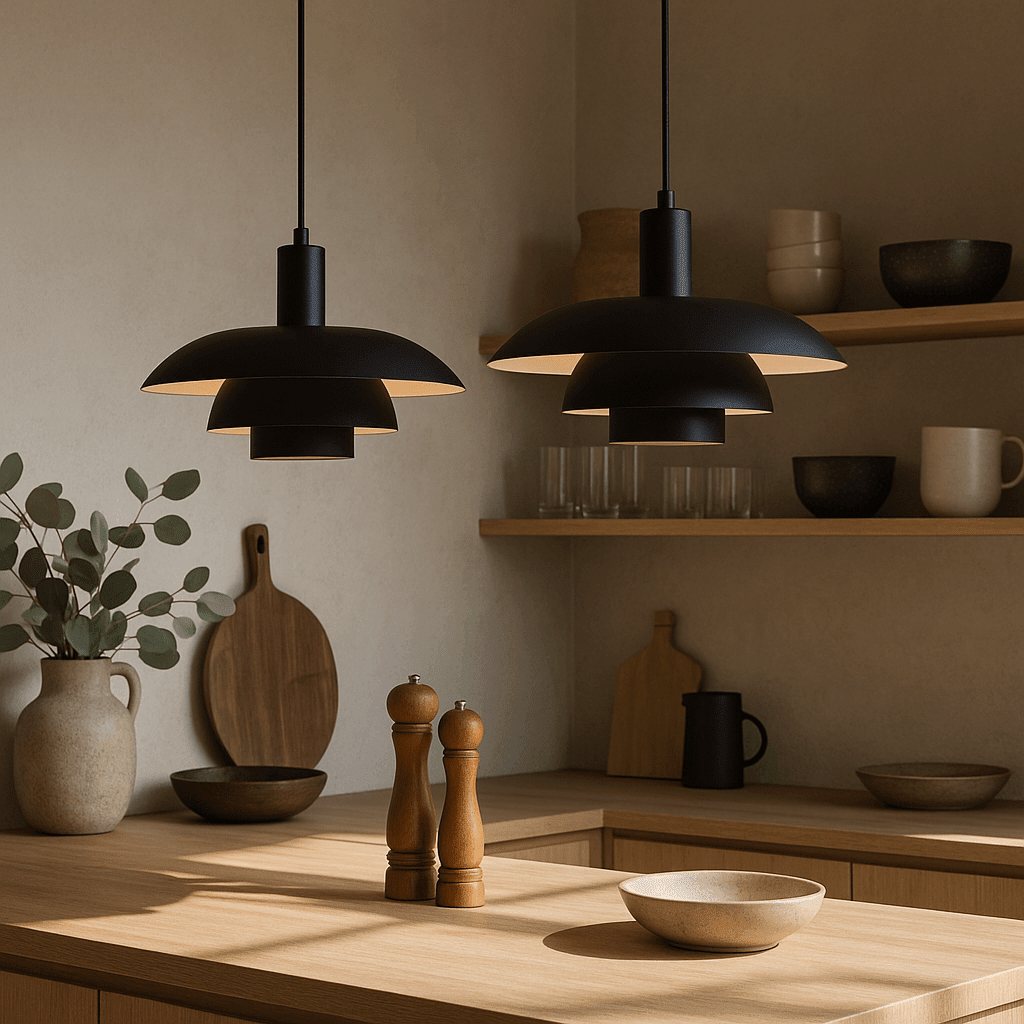 Danish Style LED Pendant Light Modern Design - Pendant Light - Black - Seravelle Home
