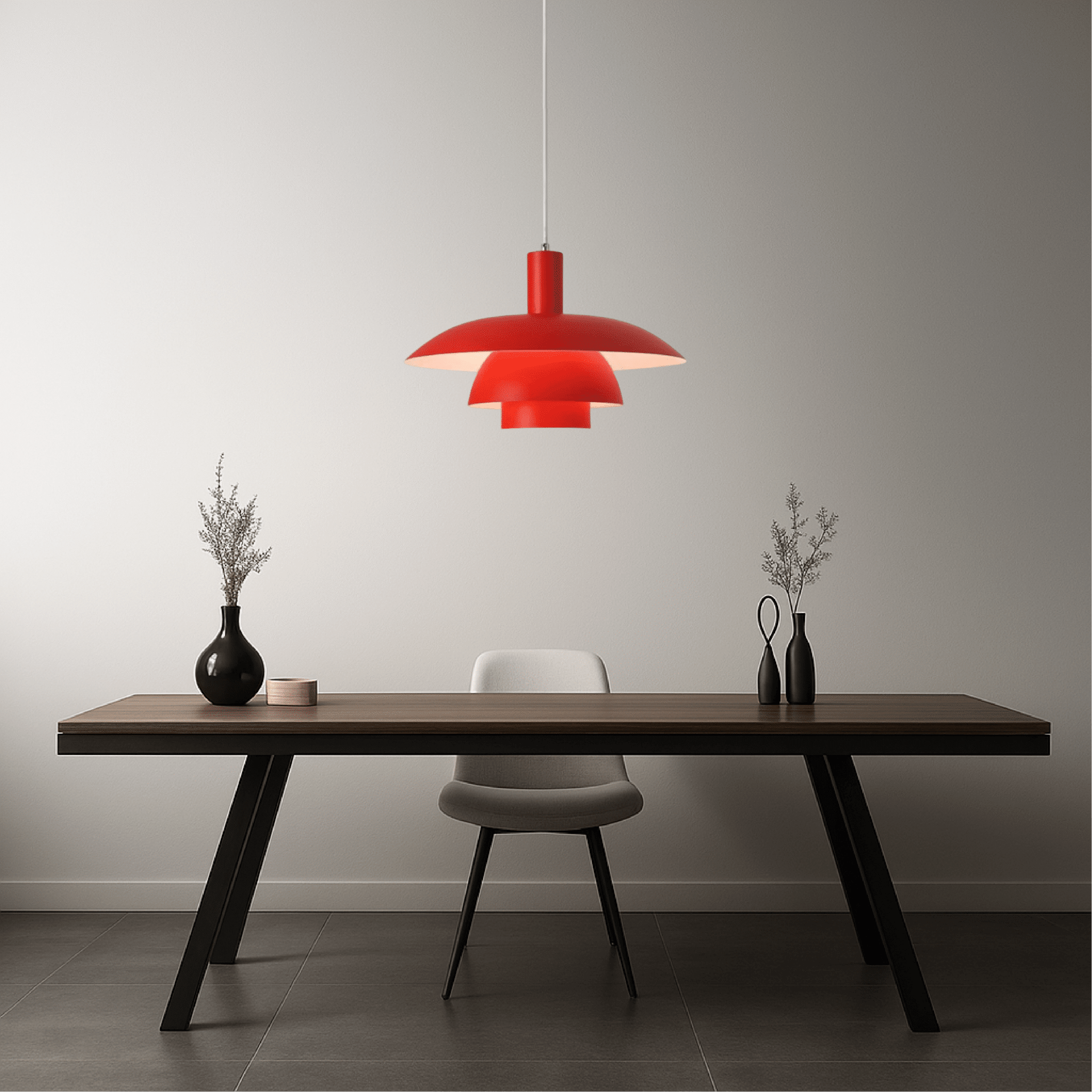 Danish Style LED Pendant Light Modern Design - Pendant Light - Red - Seravelle Home