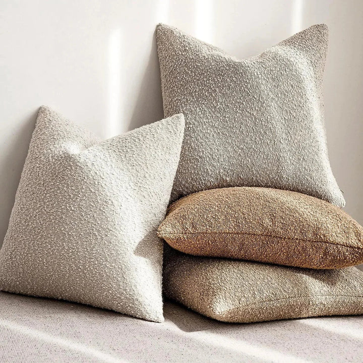 Decorative Bouclé Cushion Cover with Soft Loop Texture - Pillowcase - Black - Seravelle Home