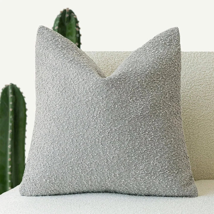 Decorative Bouclé Cushion Cover with Soft Loop Texture - Pillowcase - Light Grey - Seravelle Home