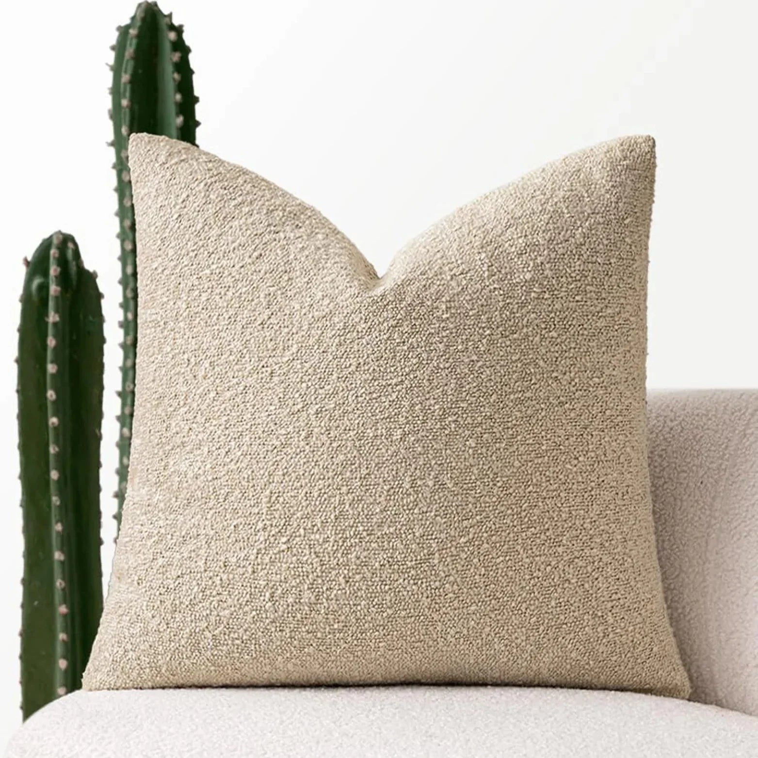 Decorative Bouclé Cushion Cover with Soft Loop Texture - Pillowcase - Camel - Seravelle Home