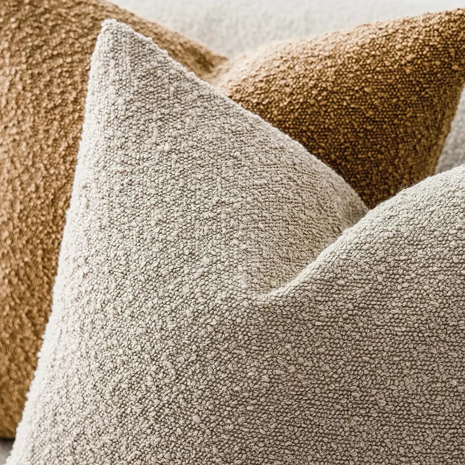 Decorative Bouclé Cushion Cover with Soft Loop Texture - Pillowcase - Black - Seravelle Home