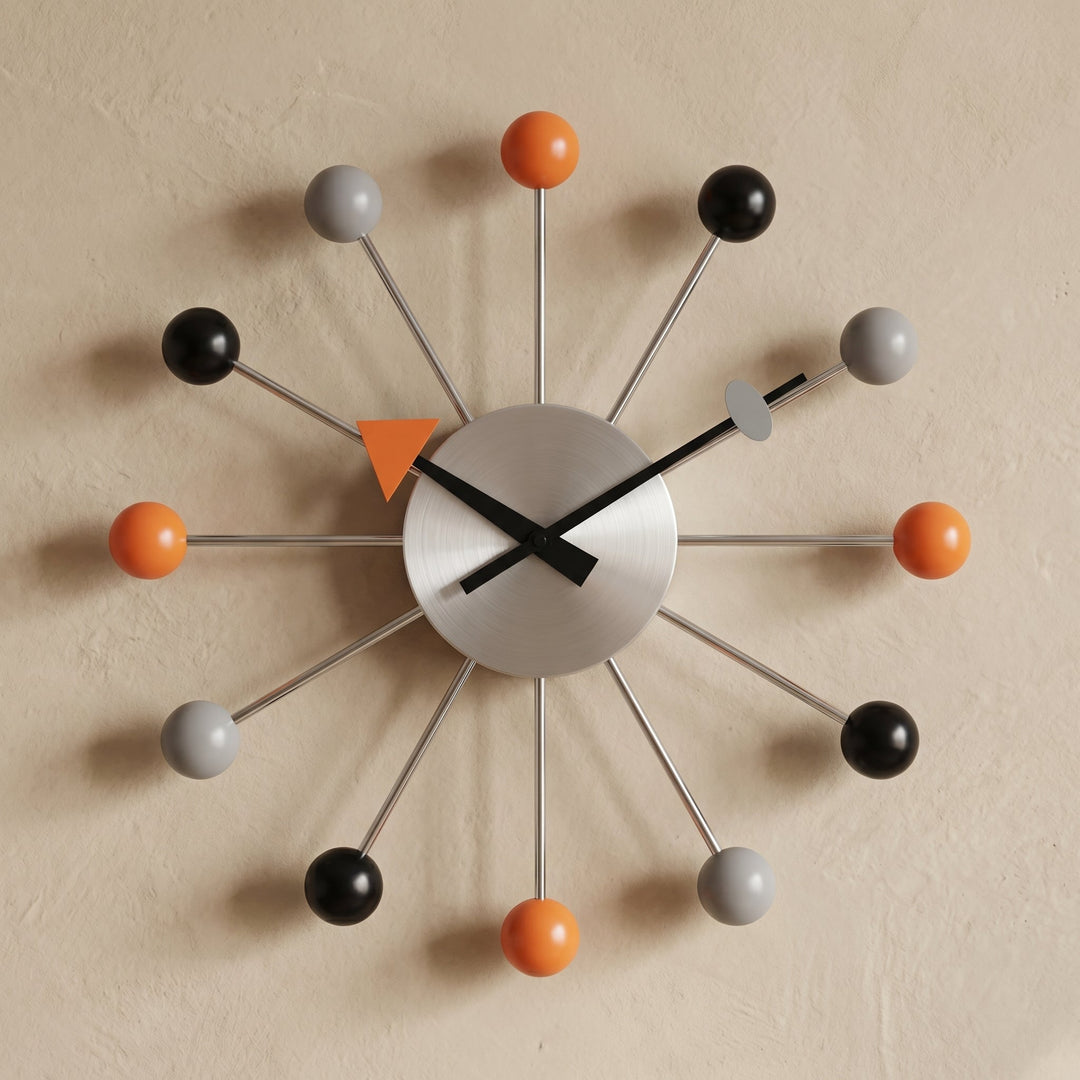 Decorative retro ball wall clock in a spherical design - Wall Clock - Plastic ball style - Seravelle Home