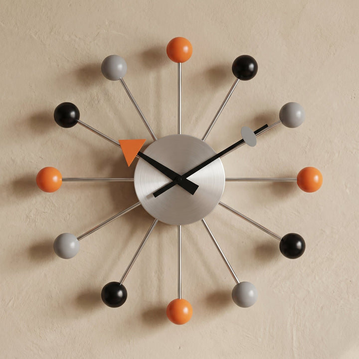 Decorative retro ball wall clock in a spherical design - Wall Clock - Plastic ball style - Seravelle Home