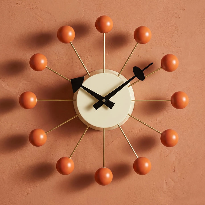 Decorative retro ball wall clock in a spherical design - Wall Clock - Orange - Seravelle Home