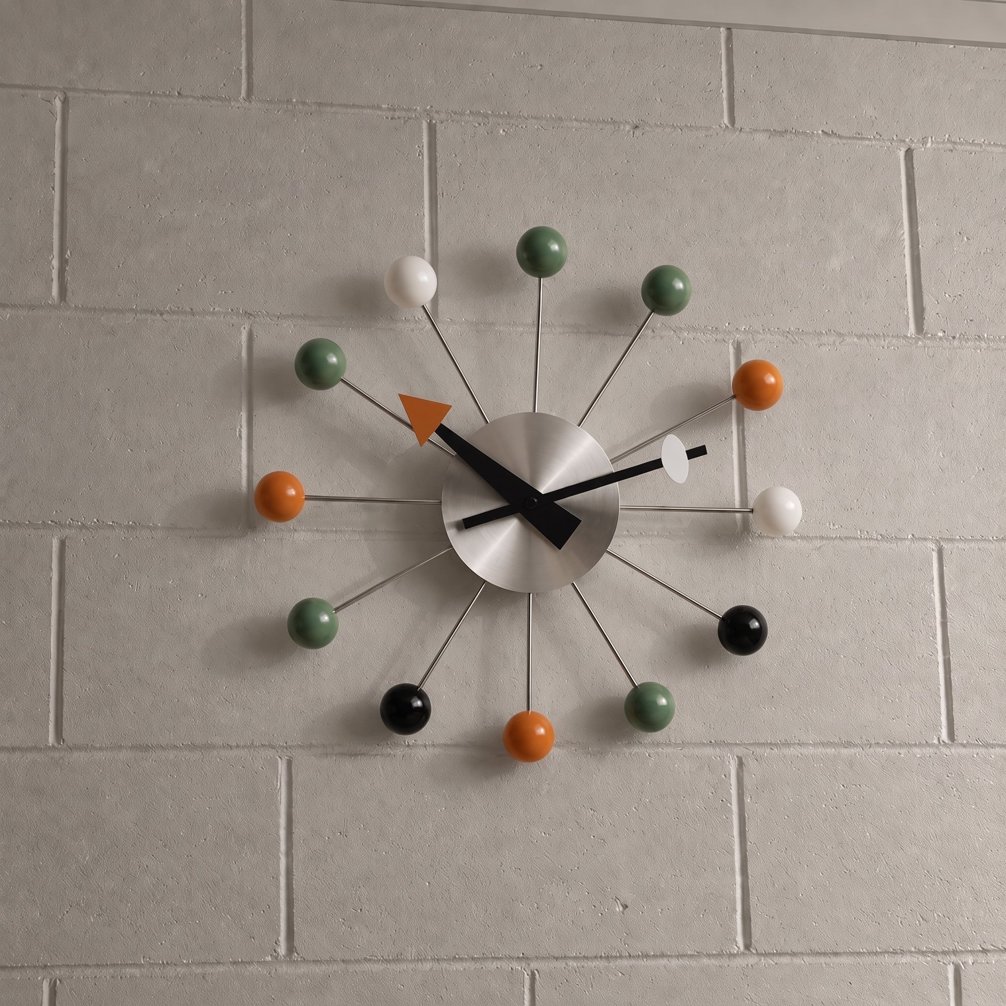 Decorative retro ball wall clock in a spherical design - Wall Clocks - Multicoloured - Seravelle Home