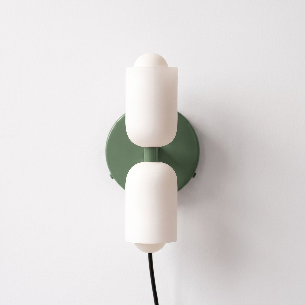 Double Head Wall Lights with Brass Frame and Glass Shades - Wall Light Fixtures - Green - Seravelle Home