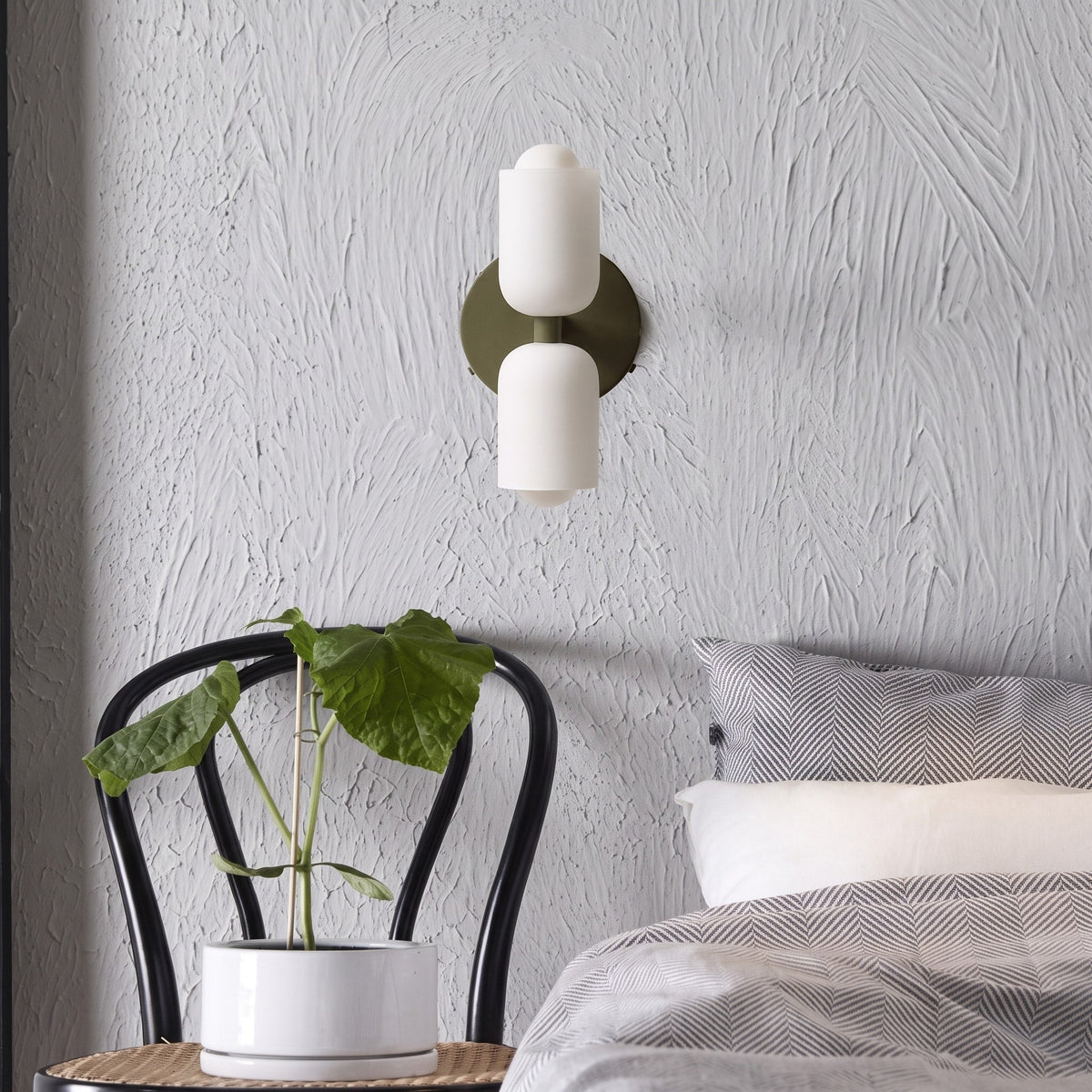 Double Head Wall Lights with Brass Frame and Glass Shades - Wall Light Fixtures - Green - Seravelle Home
