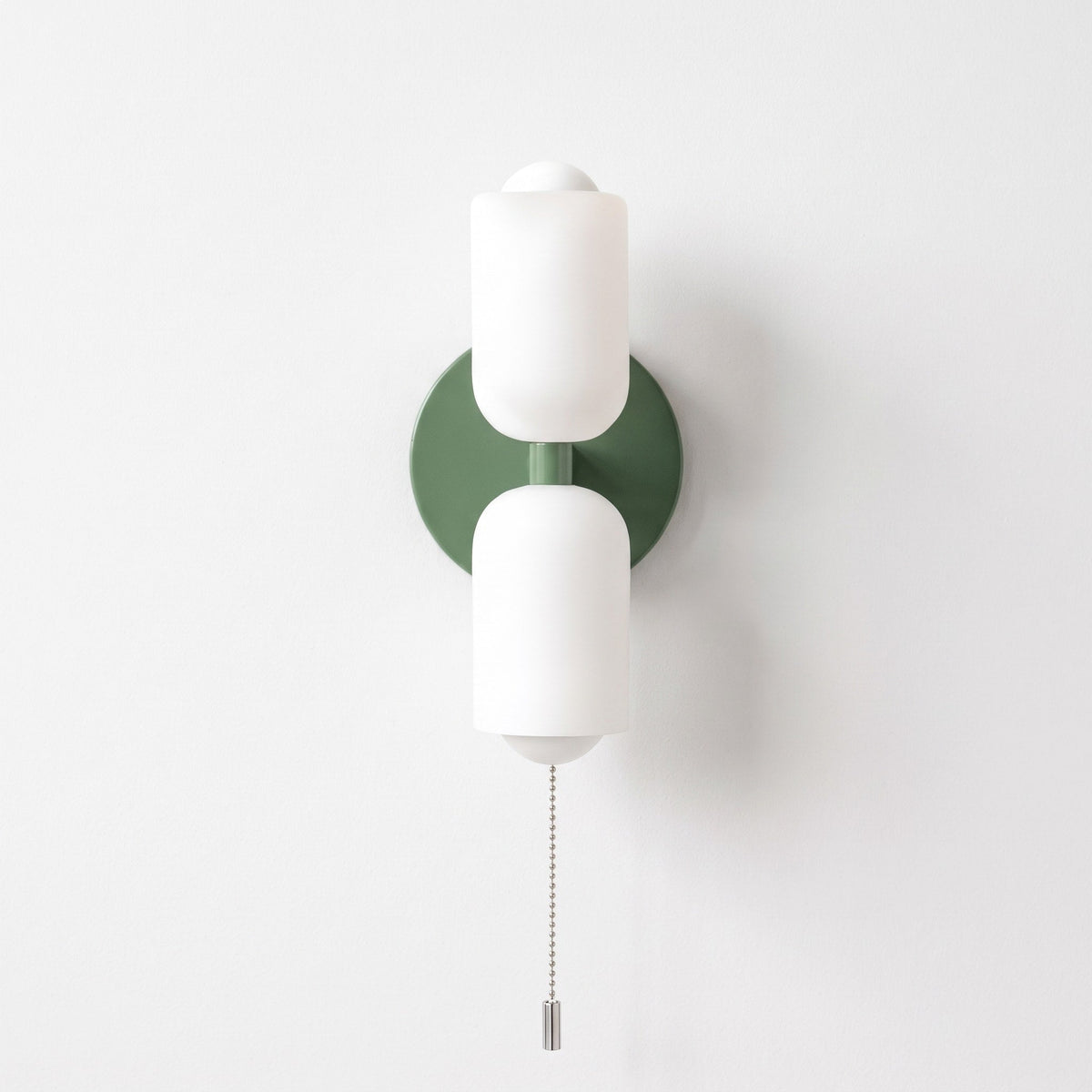 Double Head Wall Lights with Brass Frame and Glass Shades - Wall Light Fixtures - Green - Seravelle Home
