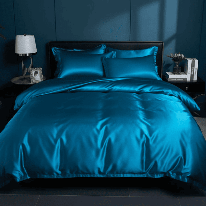 Durable Bedding Set with Glossy Surface - Bedding Set - Light Blue - Seravelle Home