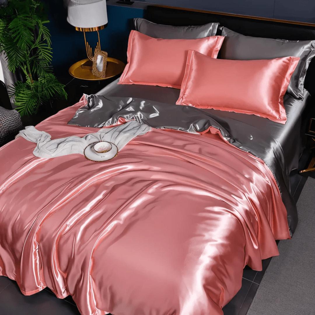 Durable Bedding Set with Glossy Surface - Bedding Set - Rose Silver - Seravelle Home