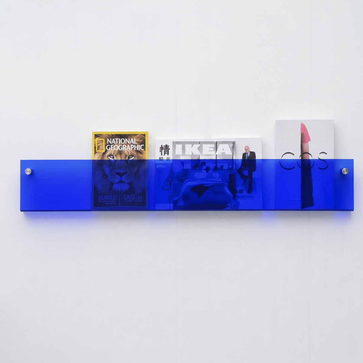 Acrylic Wall Mounted Magazine Rack Floating Display Shelf