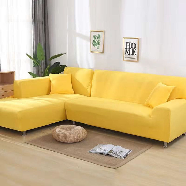 Elastic Sofa Cover for Corner Sofas and Upholstered Furniture - Sofa Cover - Yellow - Seravelle Home