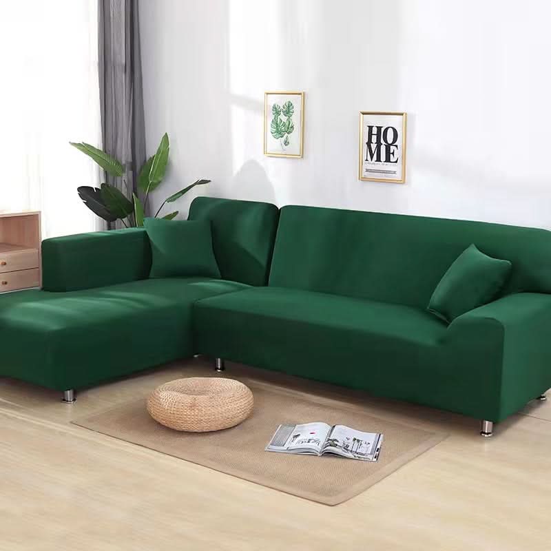 Elastic Sofa Cover for Corner Sofas and Upholstered Furniture - Sofa Cover - Green - Seravelle Home