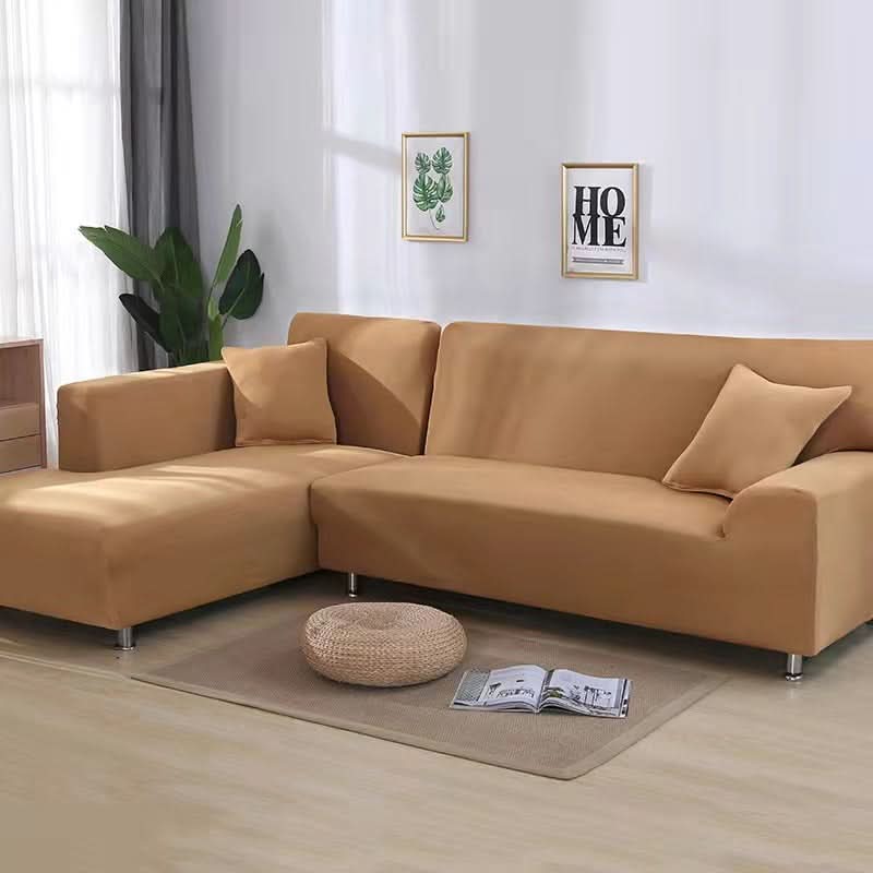 Elastic Sofa Cover for Corner Sofas and Upholstered Furniture - Sofa Cover - Camel - Seravelle Home