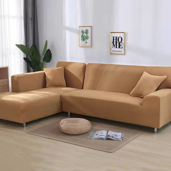 Elastic Sofa Cover for Corner Sofas and Upholstered Furniture - Sofa Cover - Camel - Seravelle Home