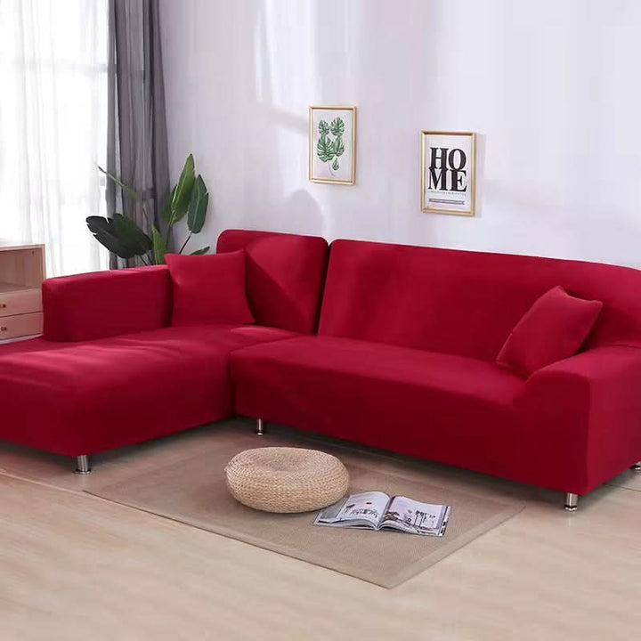 Elastic Sofa Cover for Corner Sofas and Upholstered Furniture - Sofa Cover - Red - Seravelle Home