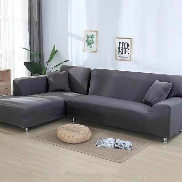 Elastic Sofa Cover for Corner Sofas and Upholstered Furniture - Sofa Cover - Dark Grey - Seravelle Home