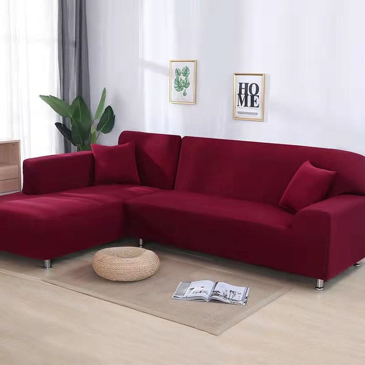 Elastic Sofa Cover for Corner Sofas and Upholstered Furniture - Sofa Cover - Burgundy - Seravelle Home