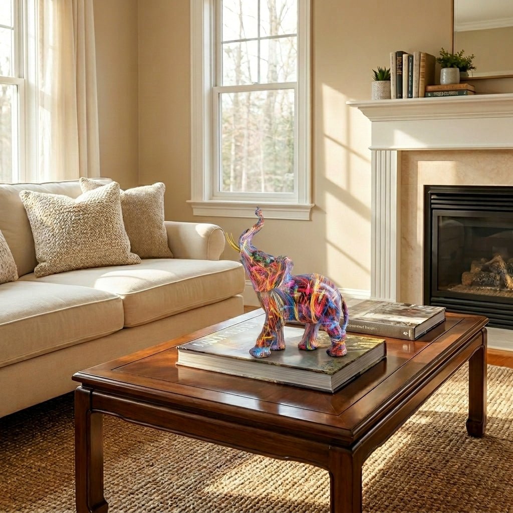 ElevaArt – Colourful Graffiti Elephant Figurine for Modern Art Lovers - Figurines - Seravelle Home