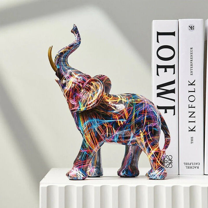 ElevaArt – Colourful Graffiti Elephant Figurine for Modern Art Lovers - Figurines - Seravelle Home