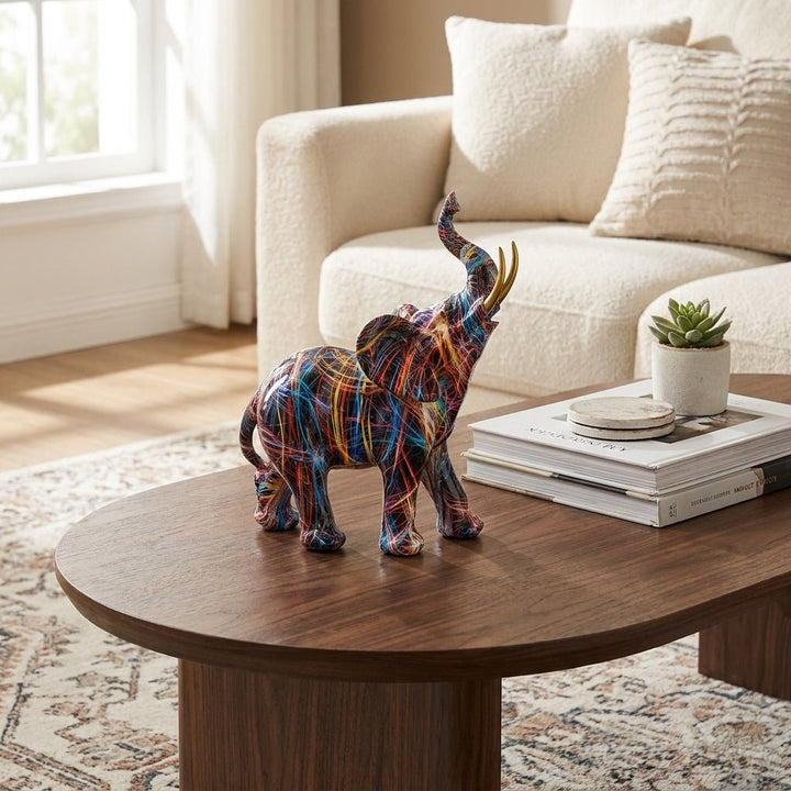 ElevaArt – Colourful Graffiti Elephant Figurine for Modern Art Lovers - Figurines - Seravelle Home