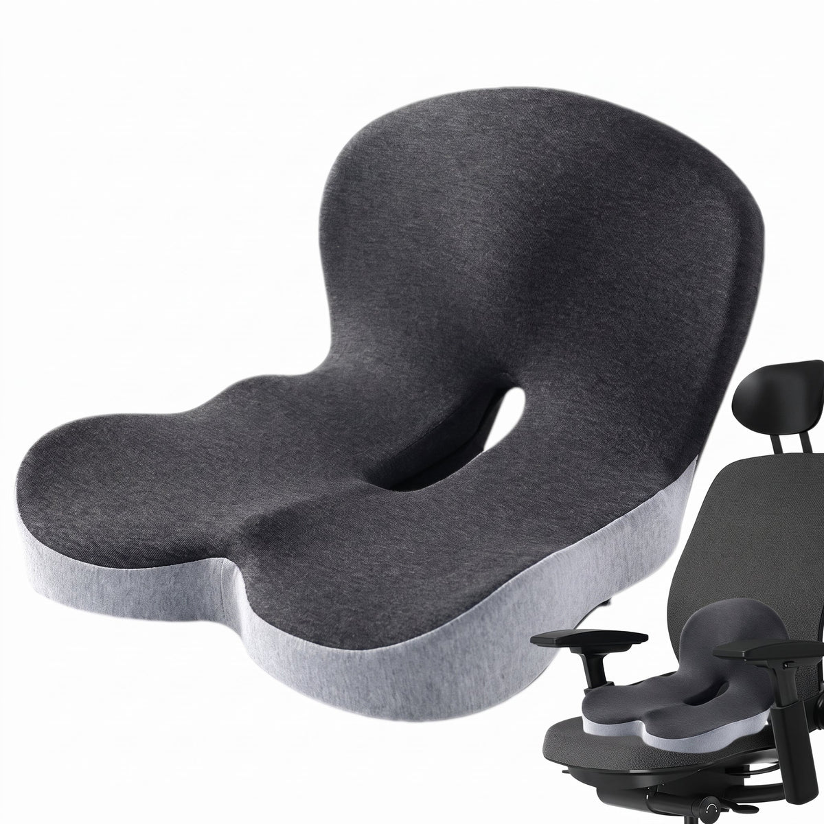 Ergonomic Memory Foam Seat Cushion with Backrest Support - Chair Cushions & Pads - Default - Seravelle Home