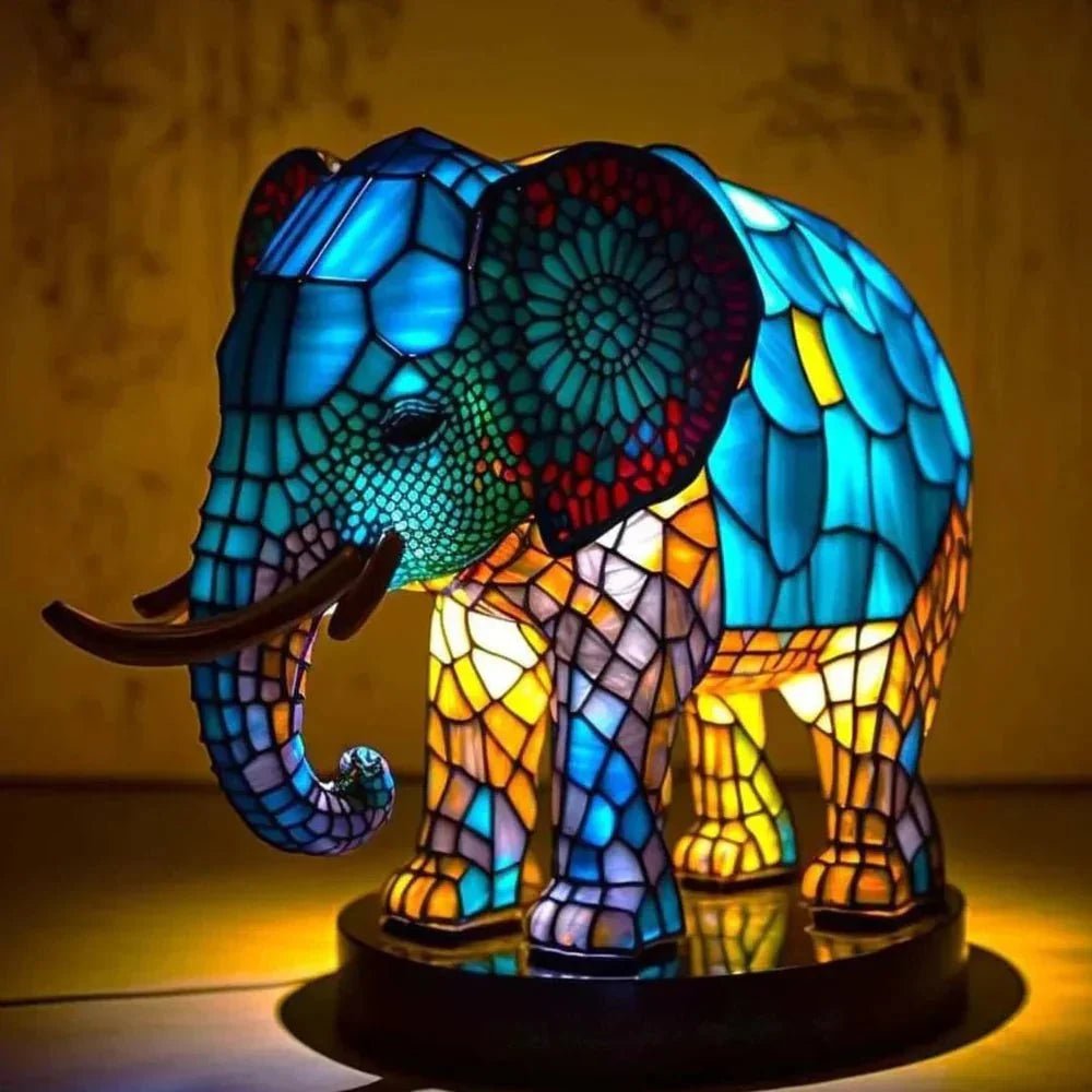 Faunix – Artistic Lamp with Animal Motif Design - Table Lamp - Elephant - Seravelle Home