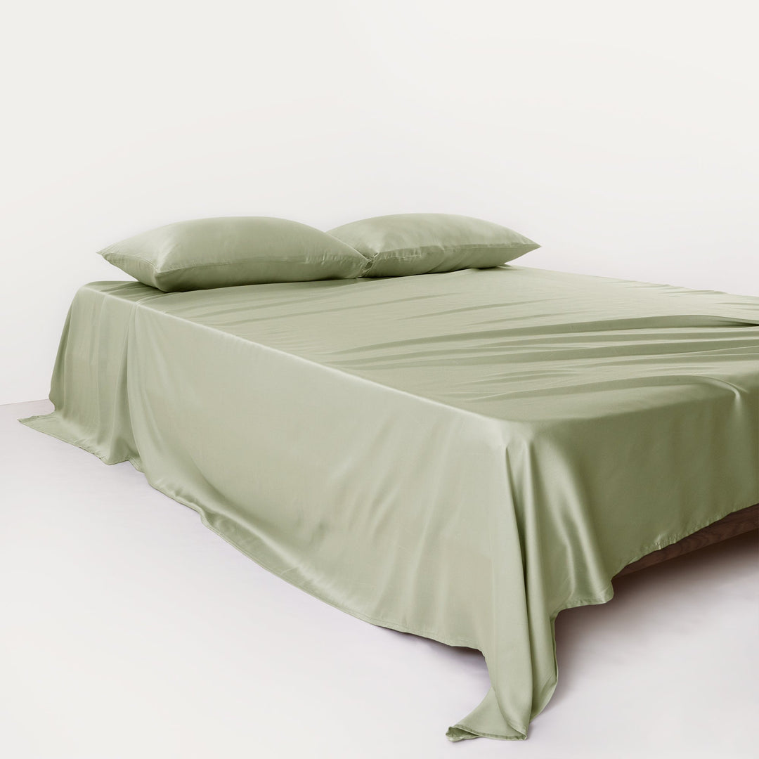 Flat Sheet Without Fitted Corners With Breathable Surface - Bedroom - Olive Green - Seravelle Home