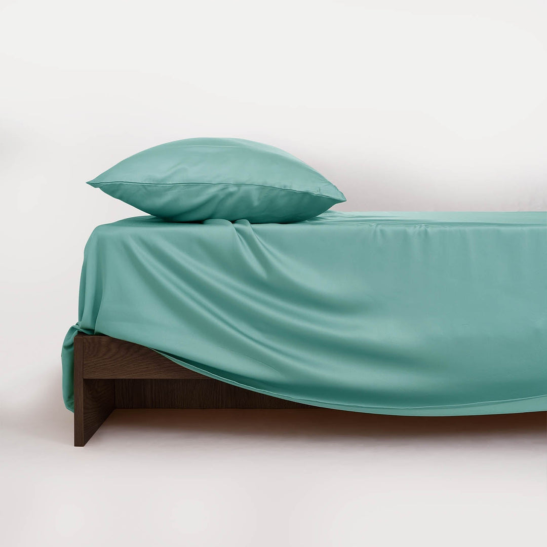 Flat Sheet Without Fitted Corners With Breathable Surface - Bedroom - Teal - Seravelle Home