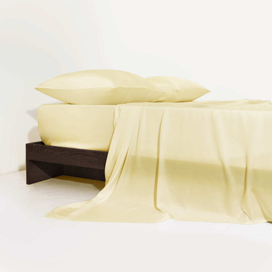 Flat Sheet Without Fitted Corners With Breathable Surface - Bedroom - Soft Yellow - Seravelle Home