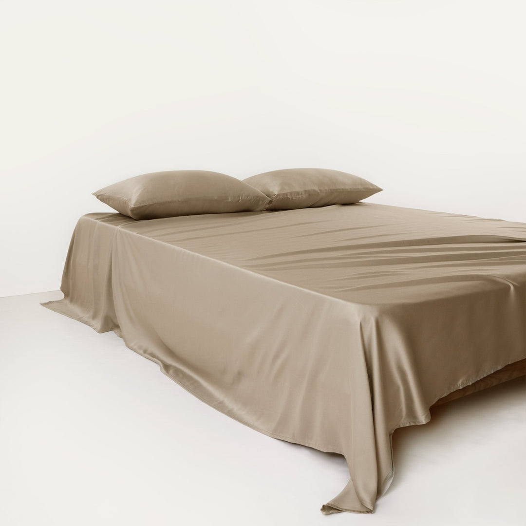 Flat Sheet Without Fitted Corners With Breathable Surface - Bedroom - Taupe - Seravelle Home