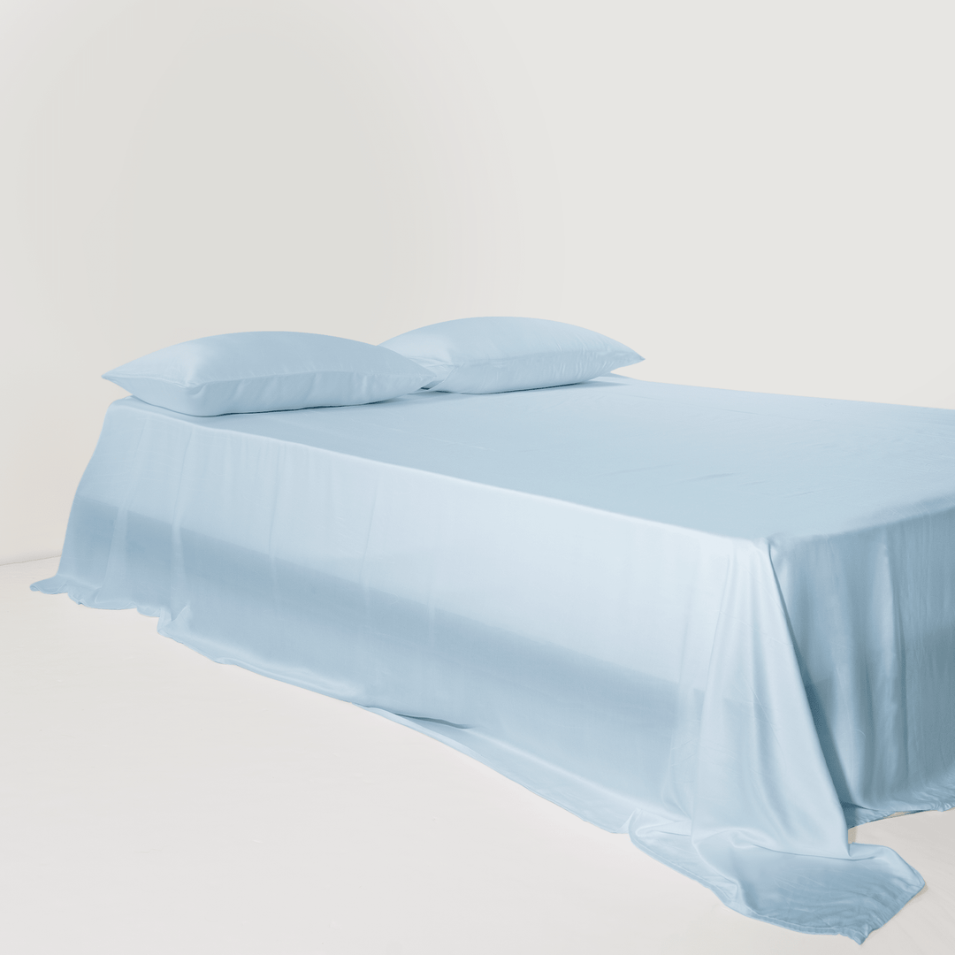 Flat Sheet Without Fitted Corners With Breathable Surface - Bedroom - Light Blue - Seravelle Home