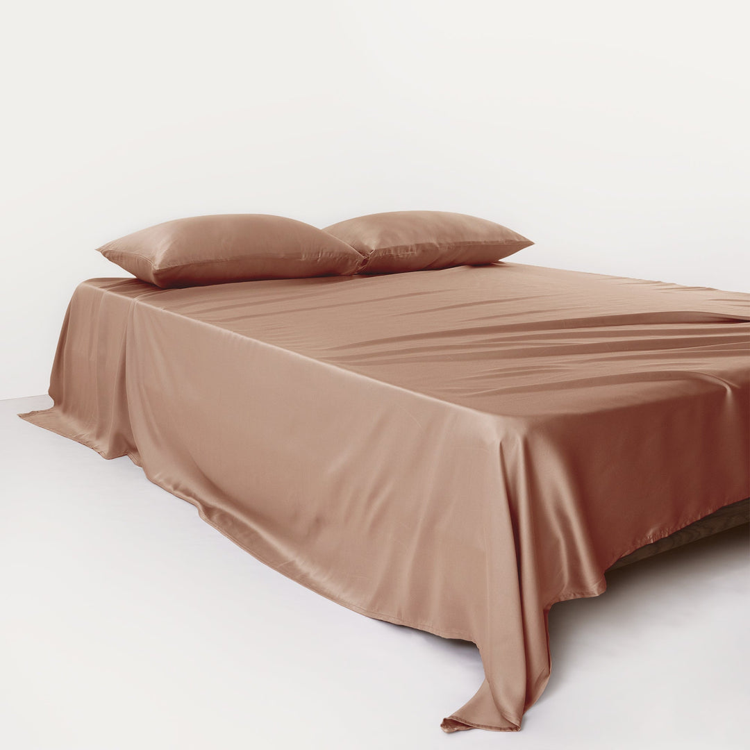 Flat Sheet Without Fitted Corners With Breathable Surface - Bedroom - Brown - Seravelle Home