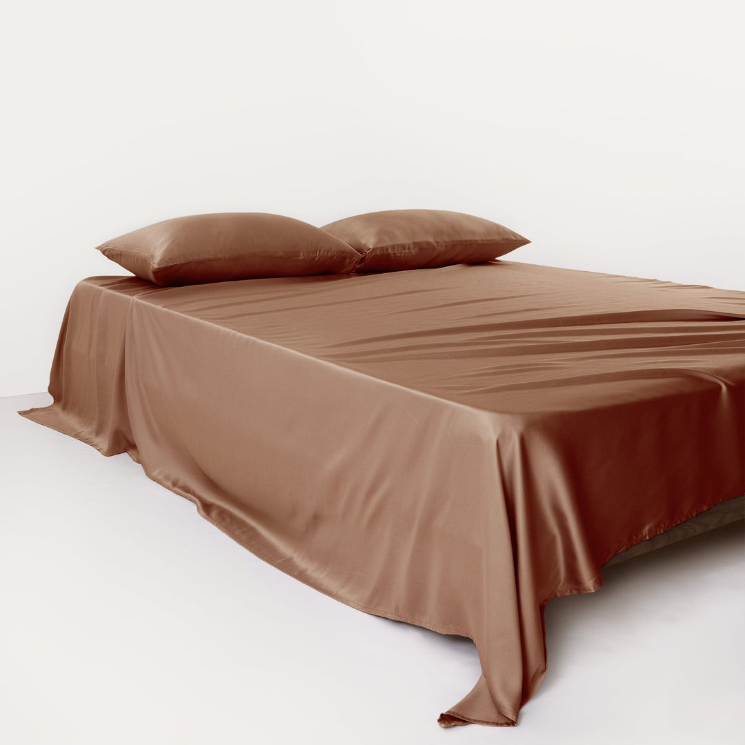 Flat Sheet Without Fitted Corners With Breathable Surface - Bedroom - Rust - Seravelle Home