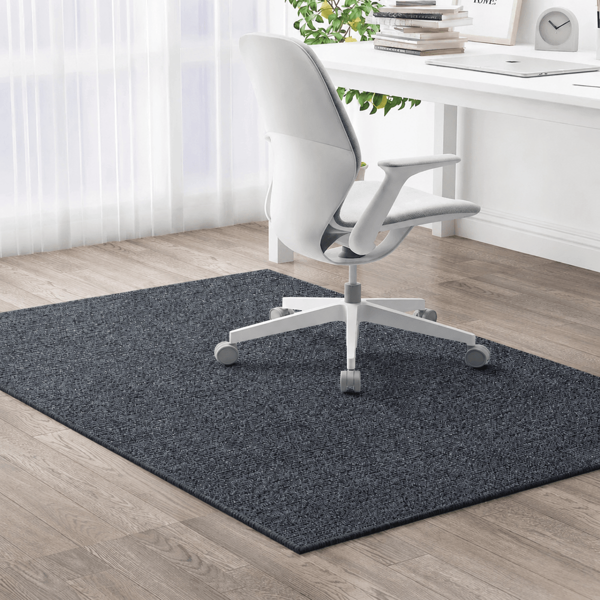 Floor Protection Mat with Non-Slip Design and Self-Adhesive Backing - Office & Chair Mats - Black - Seravelle Home