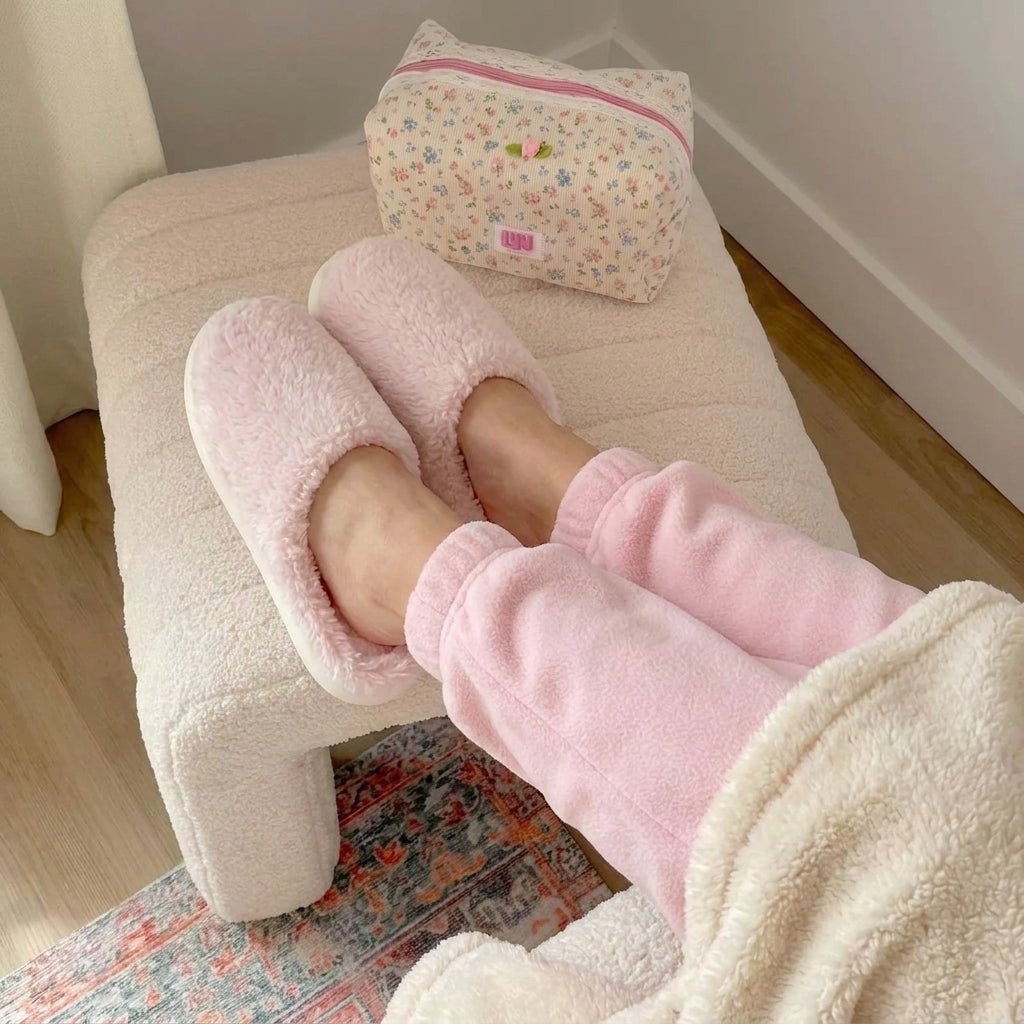 Fluffy Sherpa Slip-On House Slippers with Soft Inner Cushioning - Slippers - Pink - Seravelle Home