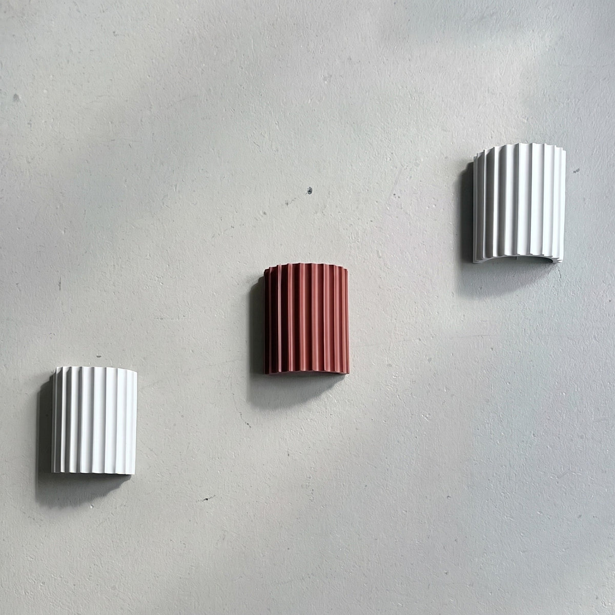 Fluted Wall Light with Ribbed Cylinder Shade Design - Wall Light Fixtures - Orange - Seravelle Home