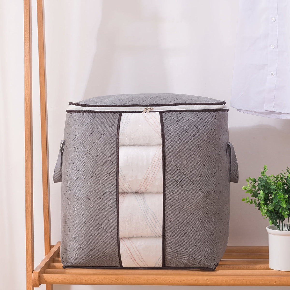 Foldable Storage Bag with Clear Window and Handles - Household Storage Bags - 3 boxes - Seravelle Home