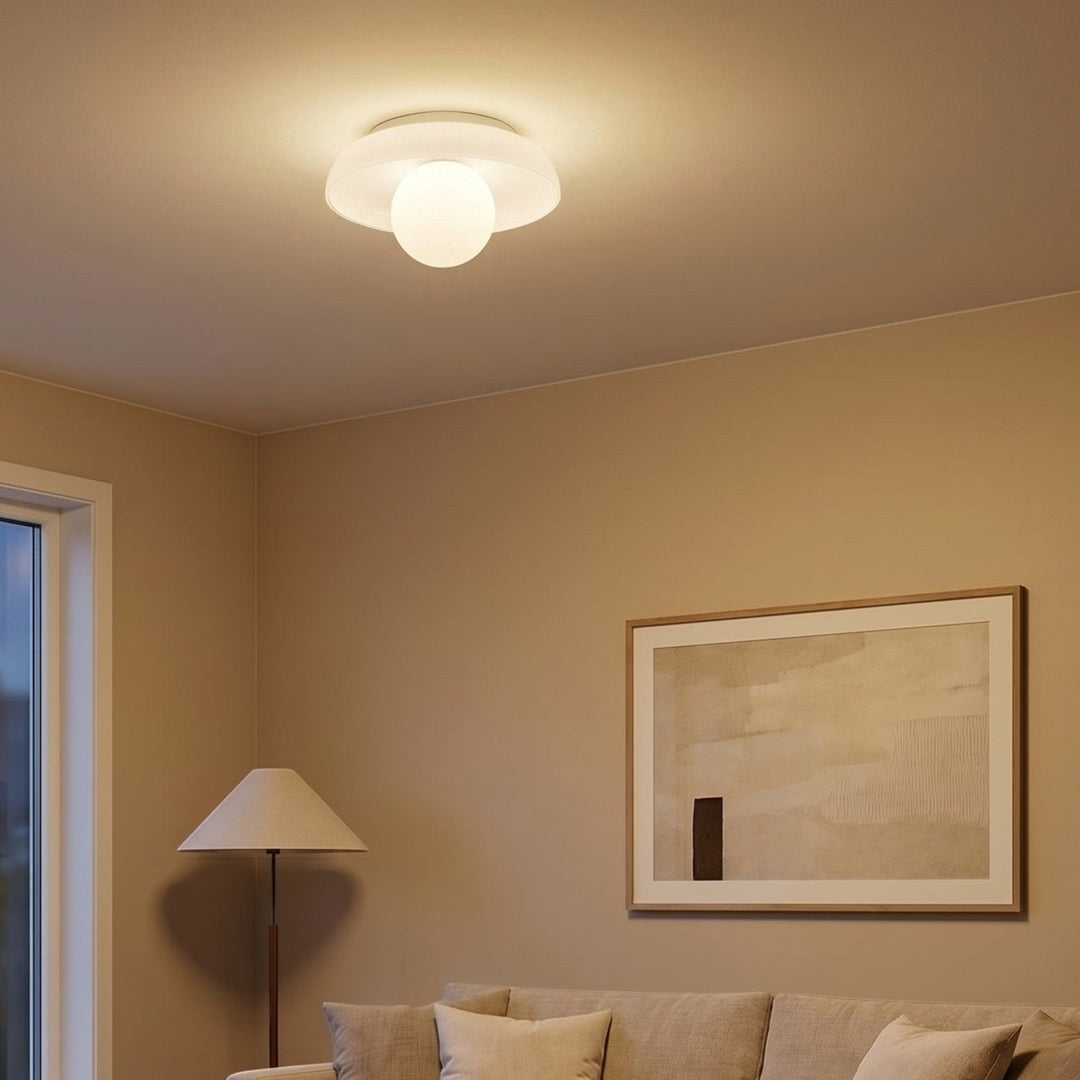 Glass Ceiling Light in Nordic Style - Ceiling Light - White - Seravelle Home
