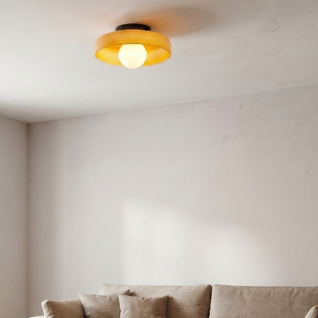Glass Ceiling Light in Nordic Style - Ceiling Light - Yellow - Seravelle Home